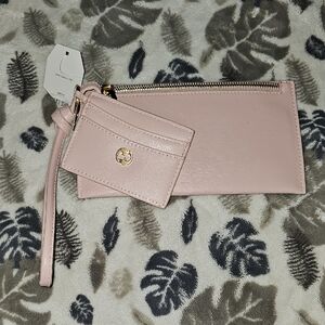 Time And Tru Elegant Pink Women's Clutch/Wristlet and Card Holder Set